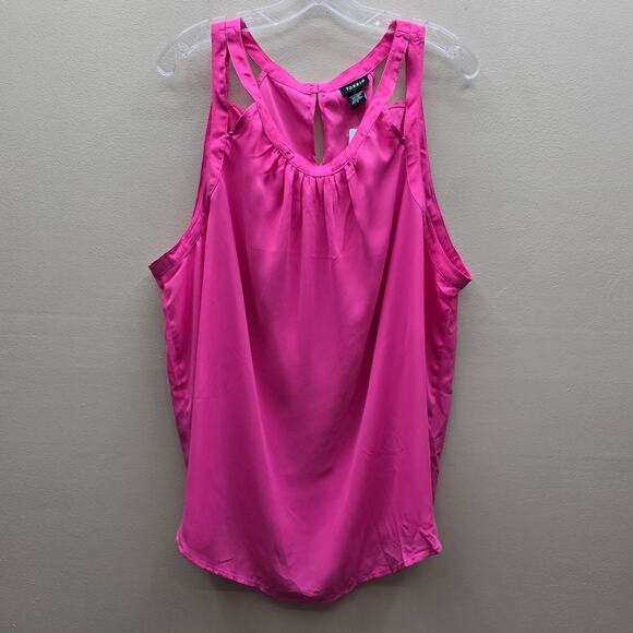Torrid Women's Cut Out Georgette Keyhole Tank Top Pink Size 3X NWT Comfort - Picture 1 of 5